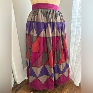 Funky Vintage High-waisted Midi Skirt